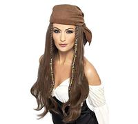 Adulto Donna Pirata Caraibi Principessa Parrucca Bandana Perline