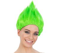 Smiffys Parrucca da Troll anni '90, verde, anni '90, parrucca per travestimento