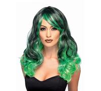 Smiffys Ombre Wig, Bewitching, Green & Black