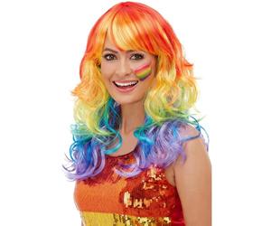 Smiffys Parrucca glam arcobaleno, Multicolore Halloween