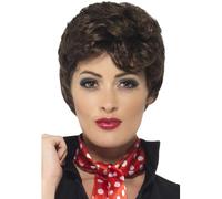 Smiffys Parrucca Grease Rizzo, Marrone, corta Halloween
