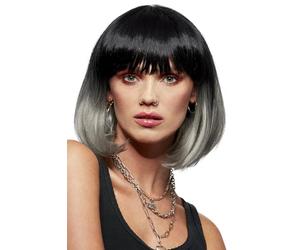 Smiffys Parrucca Manic Panic® Alien Grey™ Ombre Glam Doll™, caschetto con frangetta, stilizzabile a caldo