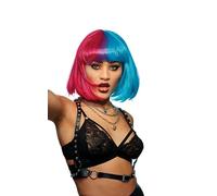 Smiffys Parrucca Manic Panic® Blue Valentine™ Glam Doll™, caschetto con frangetta, stilizzabile a caldo