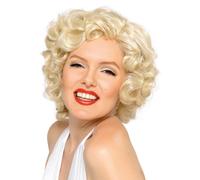 PARRUCCA BIONDA MARILYN MONROE WIG ANNI 50 60 TRAVESTIMENTO CARNEVALE ADULTI