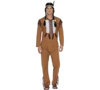 Uomo Nativi Americani Guerriero Costume Marrone Indiano Vestito Da Smiffy