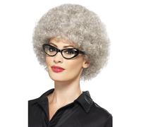 Adulto Unisex Vecchio Nonnina Perm Wig Commedia Addio Al Celibato Nubilato