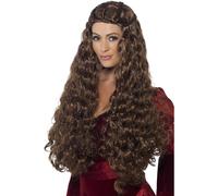 Smiffys Medieval Princess Wig, Brown