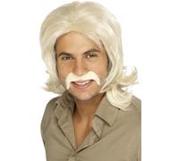 Smiffys Parrucca retro anni '70, bionda, con frangetta Halloween, Carnevale