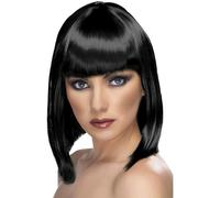 Donna 80s 1980s Glam Costume Parrucca Nera Nubilato Nuovo da Smiffys