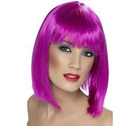 Donna 80s 1980s Glam Costume Parrucca Viola Neon Nubilato Festa Nuovo Da Smiffys