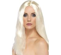 SMIFFYS Parrucca stile star, bionda, 44cm / 17in Lunga, liscia Halloween