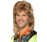 80s Parrucca Mullet Marrone & Biondo Uomo Scouser 1980s Costume