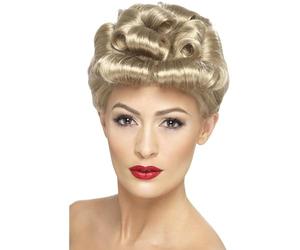SMIFFYS Parrucca vintage anni '40, bionda, con ricci Halloween