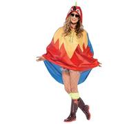 Smiffys Parrot Party Poncho, Red
