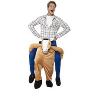 Cavalluccio Ride Me On Piggy Back Costume Auto Fill Gambe Cervo Festa Adulto