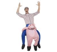 Smiffys Piggyback Pig Costume, Pink