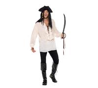 Unisex Adulti Costume Caraibi Pirata Camicia Nuova Romantico Maglia Da Smiffys