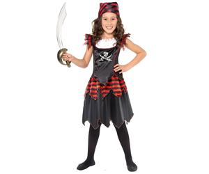 Smiffys Pirate Skull & Crossbones Girl Costume, Black (Size S)