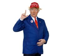 Smiffys Costume da Presidente, Blu e Rosso, con Giacca, Cravatta, Cappello e Badges