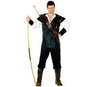 SMIFFYS Costume da Robin Hood, verde con pantaloni, maglietta, cinta con porta frecce e copri-scarpe