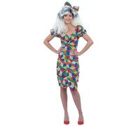 Smiffys Rubiks Cube Costume con vestito e fascia, licenza ufficiale Rubiks Cube, costume per adulti