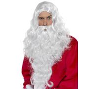 Babbo Natale Parrucca Barba Vestirsi Kit Bianco Festive Recita di Accessori Long