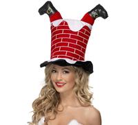 Smiffys Santa Stuck in Chimney Hat, Red