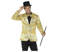 SMIFFYS Giacca con paillette, dorata, da uomo Halloween, Carnevale