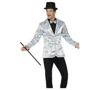 SMIFFYS Giacca con paillette, argento, da uomo Halloween