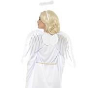Bianco Ali Adulti Natale Natività Play + Halo Bambini Costume Angel Wings