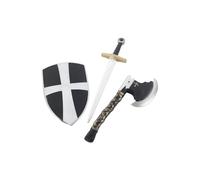 Ragazzi Cavaliere Costume 3 Pezzi Set Spada, Scudo & Ascia Crusader Toy Smiffys