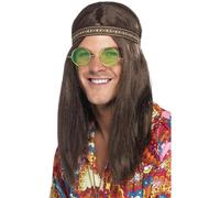 Uomo 60S Hippie Kit Fascia Specifiche Collana Adulti Groovy Costume
