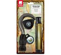 SMIFFYS Set da pirata con uncino telescopio, bussola e benda Halloween, Carnevale