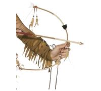 SMIFFYS Set di arco e freccie con piume ispirato ai nativi americani, marrone, deluxe