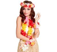 SMIFFYS Set hawaiano, deluxe, multi-colore con ghirlanda, copricapo e braccialetti Halloween, Carnevale