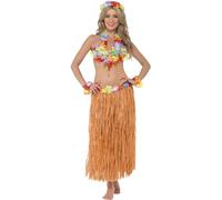 Smiffys Set Hula Honey, diversi colori con gonna, ghirlanda, braccialetti, collana di fiori e reggiseno
