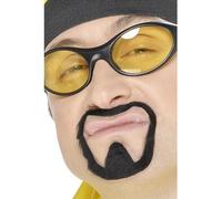 SMIFFYS Set pizzetto e baffi da guerriero in erba, nero, Auto-adesivi