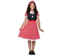 SMIFFYS Simpatico da topino carino, Rosso e bianco, con Abito e Fascia Halloween