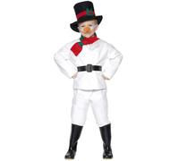 SMIFFYS Costume Pupazzo di neve, Bianco, con top, pantaloni, cappello, sciarpa, cintura e naso a carota Halloween