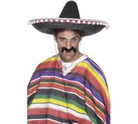 SMIFFYS Sombrero di paglia, nero con ciondoli e corda al collo Halloween