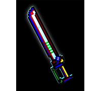 Smiffys Spada Pixel a sciabola illuminata a LED da 22"/56 cm, Batterie incluse Halloween
