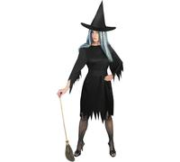 Donna Costume da Strega Adulti Halloween Costume Streghe Completo UK 8-18