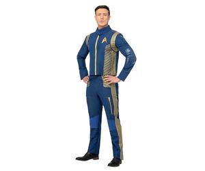 Smiffys Star Trek Discovery Command Uniform Adults Jacket & Trousers, Official License Outfit with Distinctive Elbow Patches & Gold Detailing, Star Trek Halloween Fancy Dress Costume
