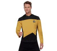 SMIFFYS Star Trek The Next Generation, uniforme ingegneria/sicurezza, Oro e nero, Top Halloween, Carnevale