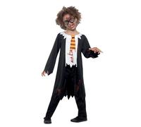 SMIFFYS Studente Zombie, Bianco e Nero, con Toga, Camicia e Cravatta inclusi Halloween