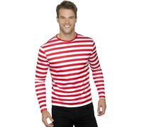Uomo a Righe Rosso T-Shirt Accessorio per Costume Essenziale Vestirsi