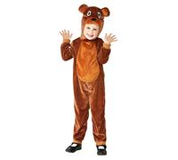 SMIFFYS Costume da orso per bambini, Marrone, con tuta e cappuccio Halloween