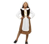Smiffys Tudor Girl Costume, Brown (Size M)