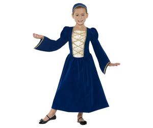 Smiffys Tudor Princess Girl Costume, Royal Blue (Size M)