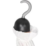 SMIFFYS Uncino da pirata, nero e argento PVC